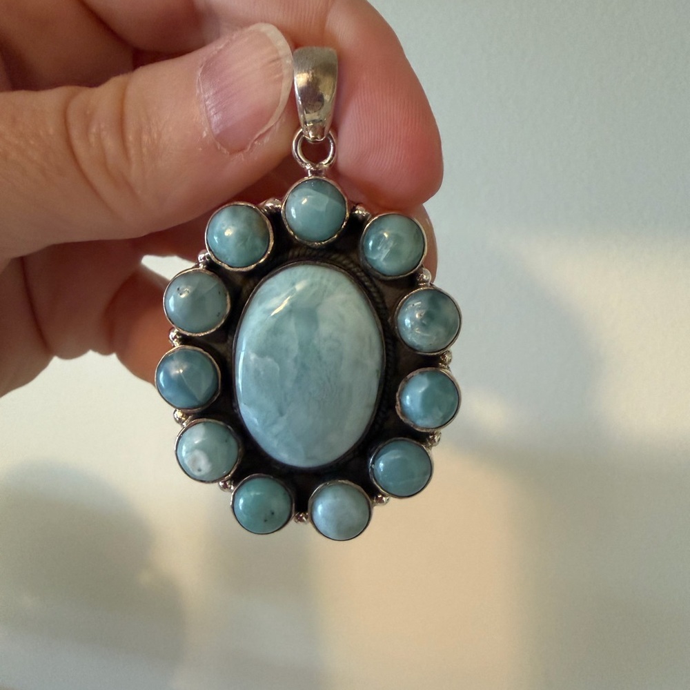 Larimar & Sterling Silver Pendant Charm